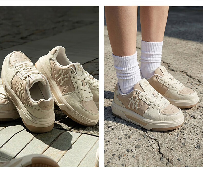 MLB Unisex Engraved Monogram Platform Height Increasing Senior Style Sneakers 3ASXM075N-50NYS-260 4