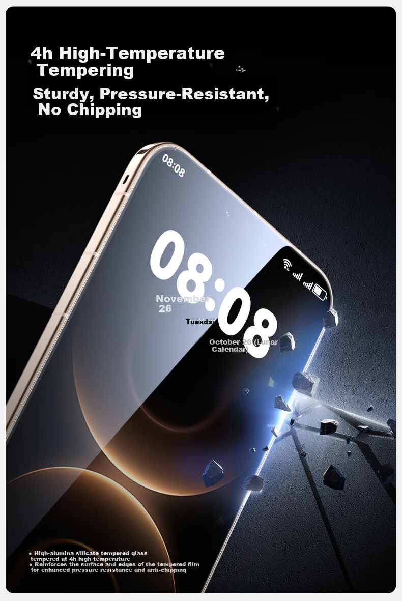 Shanmo Tempered Glass Screen Protector for Huawei Mate80 Mate80 Pro - HD Full Coverage Explosion-Proof Anti-Fingerprint Smooth Phone Film 5