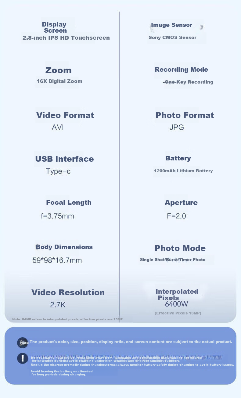 Aigo Patriot E8 Student Digital Camera Touchscreen Metal Body Campus HD Travel CCD Dual Cameras Selfie 32GB White 12