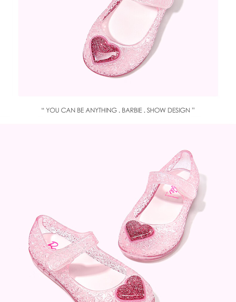 Barbie Girls Summer Closed-Toe Sandals Fashion Crystal Outdoor Jelly Shoes DA7250 Pink Size 25 7