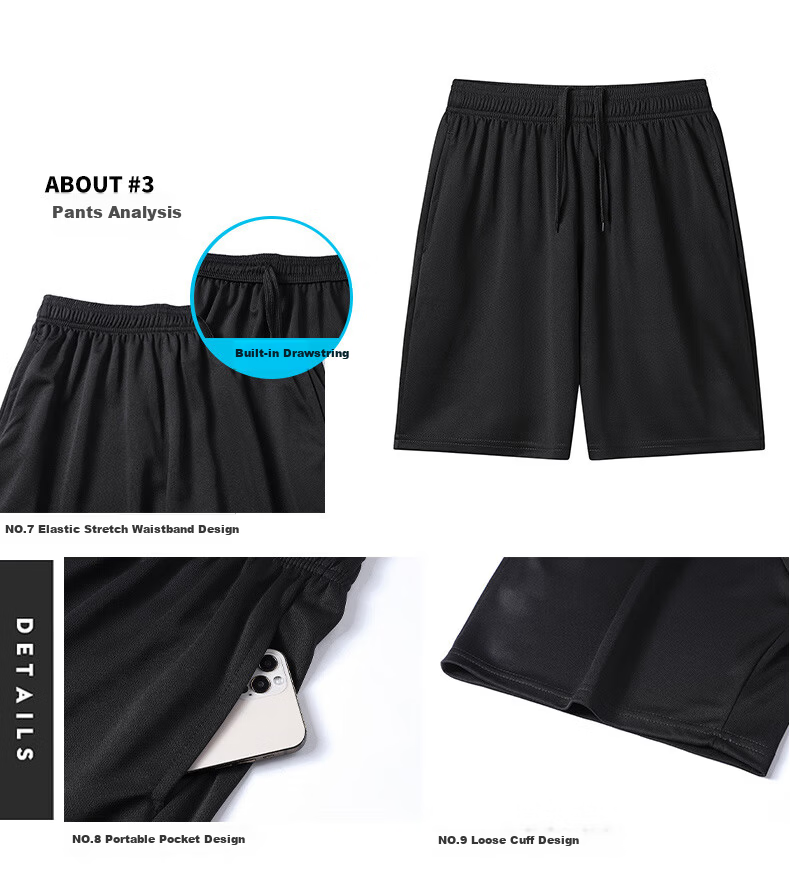 JEEP SPIRIT Men's Summer Set, T-Shirt And Shorts Two-Piece Suit, Casual Large Size Sportswear for Men, Black And Red, M 6