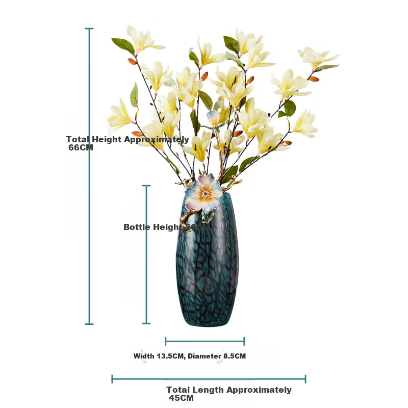 Norsman Enamel Floral Vase Ornament Luxury Living Room Flower Arrangement Container Housewarming Gift Moving Day 520 Valentine's Day