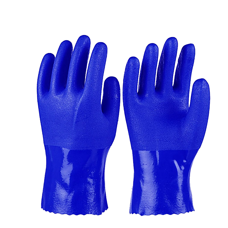MaoZheng All-Immersion Plastic-Coated Gloves, Oil-Resistant, Wear-Resistant, Waterproof, Non-Slip, Acid And Alkali Resistant, for Fishing Ponds Maintenance And Industrial Work, 1 Pair