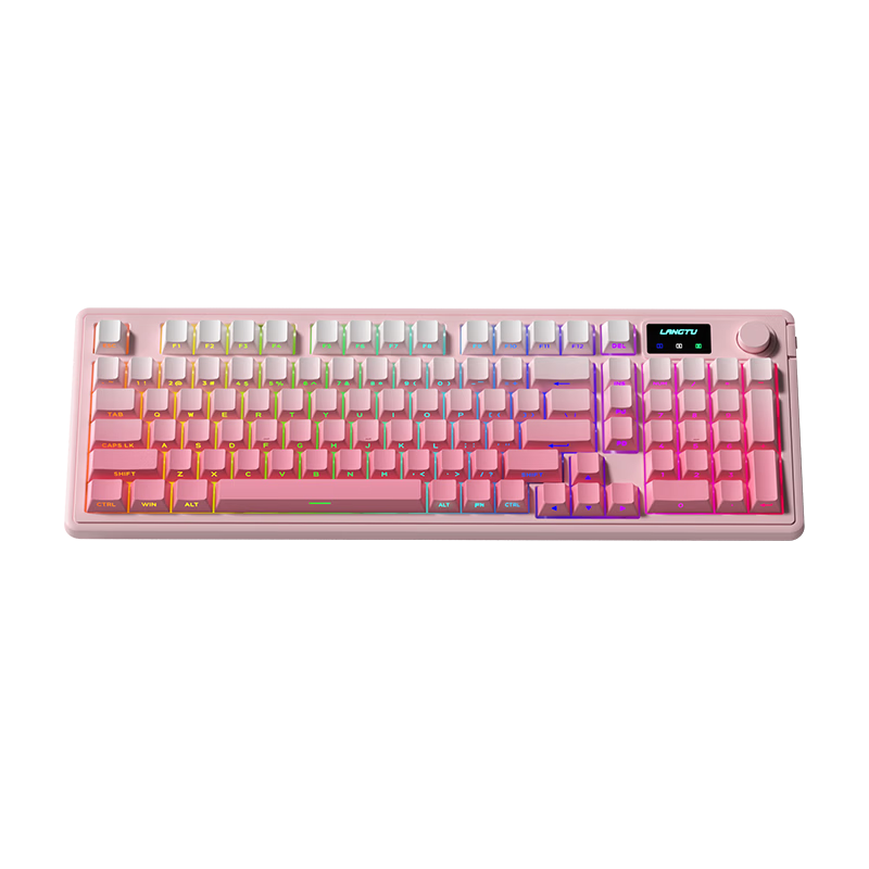 Langtu LT84 Wired Mechanical Keyboard Gaming E-sports 84-Key Computer Office Tablet Keyboard Hot-Swappable Switches Milk White Gray Crystal Cloud Switch