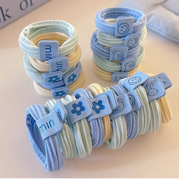 YeFeiLi Two-Piece Set Blue Comb Cushion Brush Hair Tie Massage Comb Long Hair Curling Brush Elastic Hair Band High Elasticity Hair Rope 2