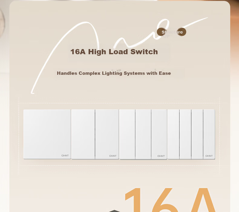 CHNT Switch Socket No-Paint Cream Style Large Panel Socket Faceplate Flush Mounted X1M One-Gang Single Control Three-Hole Cheese Yellow 23