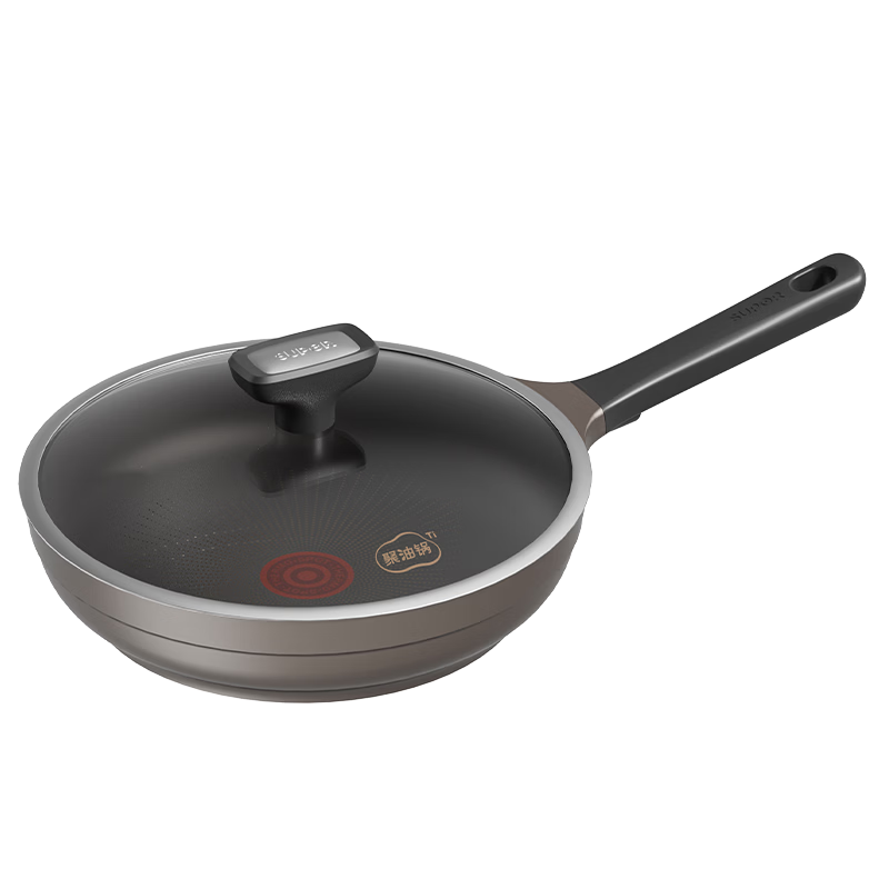 SUPOR Titanium Oil-Repellent Red Dot Non-Stick Frying Pan, Ultra Durable Non-Stick Skillet, Compatible with Induction Cooktops PJ28JZ1