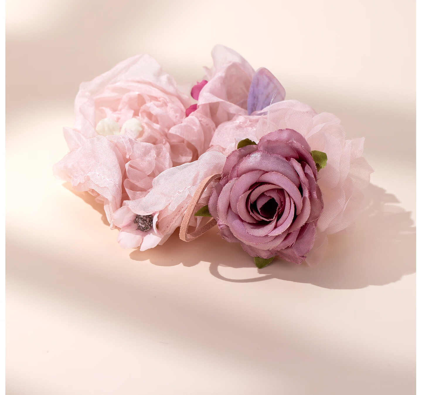 Qlady Summer Butterfly Peony Hair Scrunchie High-End Hair Tie Hair Accessory 2026 New Birthday Gift 8