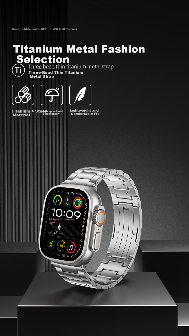 BHO Apple Watch Band Compatible with Apple Watch S11/Ultra 3 Titanium Metal Band iWatch S10/9/8/7/SE3 Titanium Quick-Release Bracelet 1