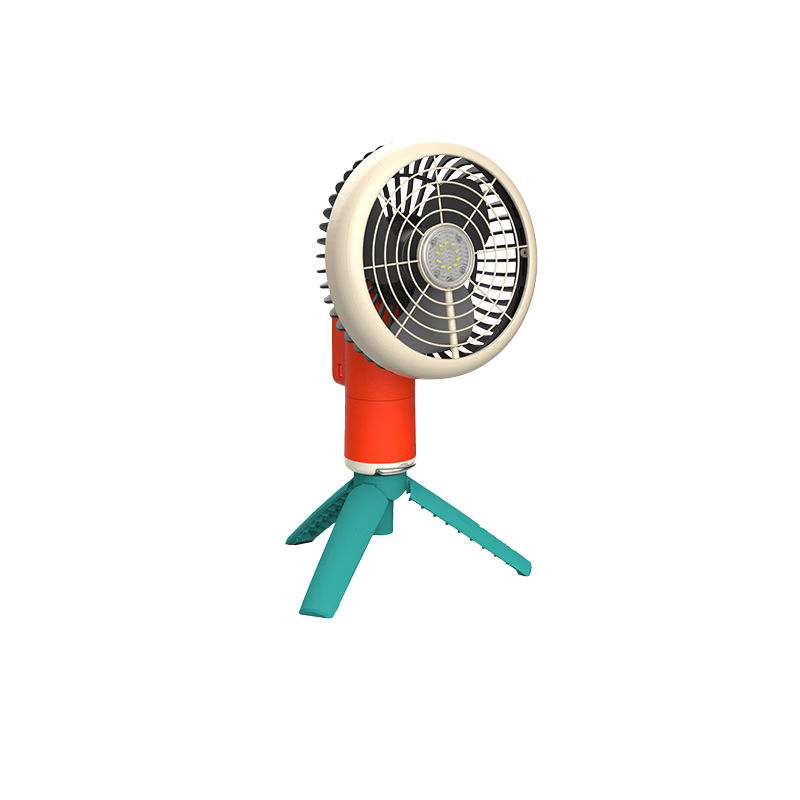 Sanlixi Mini Fan Outdoor Camping Portable Brushless Motor Silent Oscillating Fan Long-lasting Battery Fan with Light