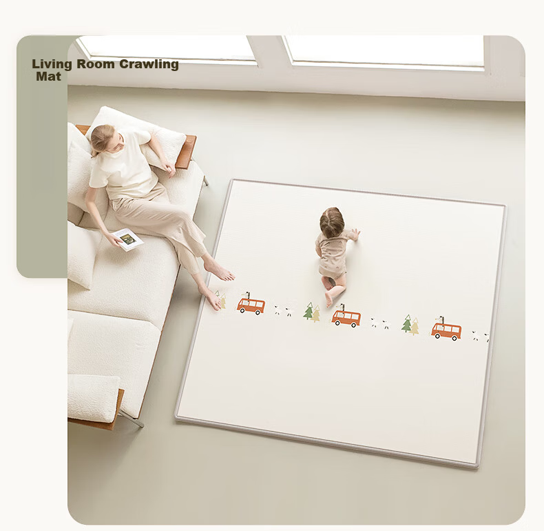 BG-BABYGO Baby Thickened Crawling Mat Infant Children's Home Living Room Floor Mat XPE Play Crawling Mat 180*150*2cm 14
