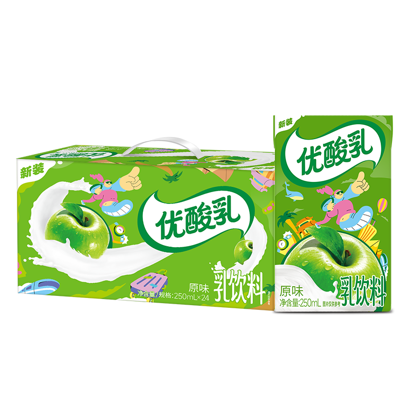 伊利优酸乳原味250ml*24盒乳饮料牛奶饮品新老包装随机发货