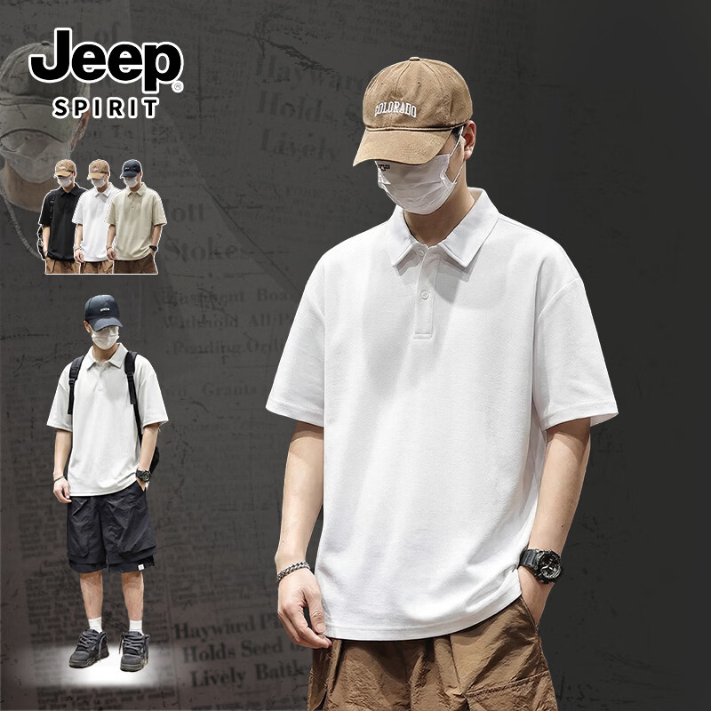 JEEP SPIRIT New Ice Silk Cooling Men's Polo Shirt Summer Quick-Dry Soft Breathable Short Sleeve Youth Casual T-Shirt