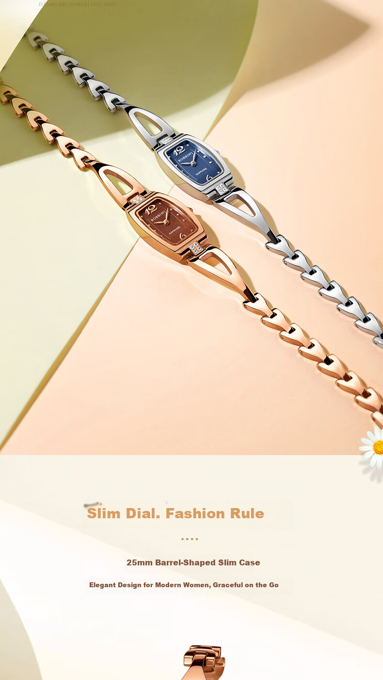 ROSSINI Women's Small Dial Bracelet Quartz Watch Ladies Brand Watch Valentine's Christmas Birthday Gift for Girls 12