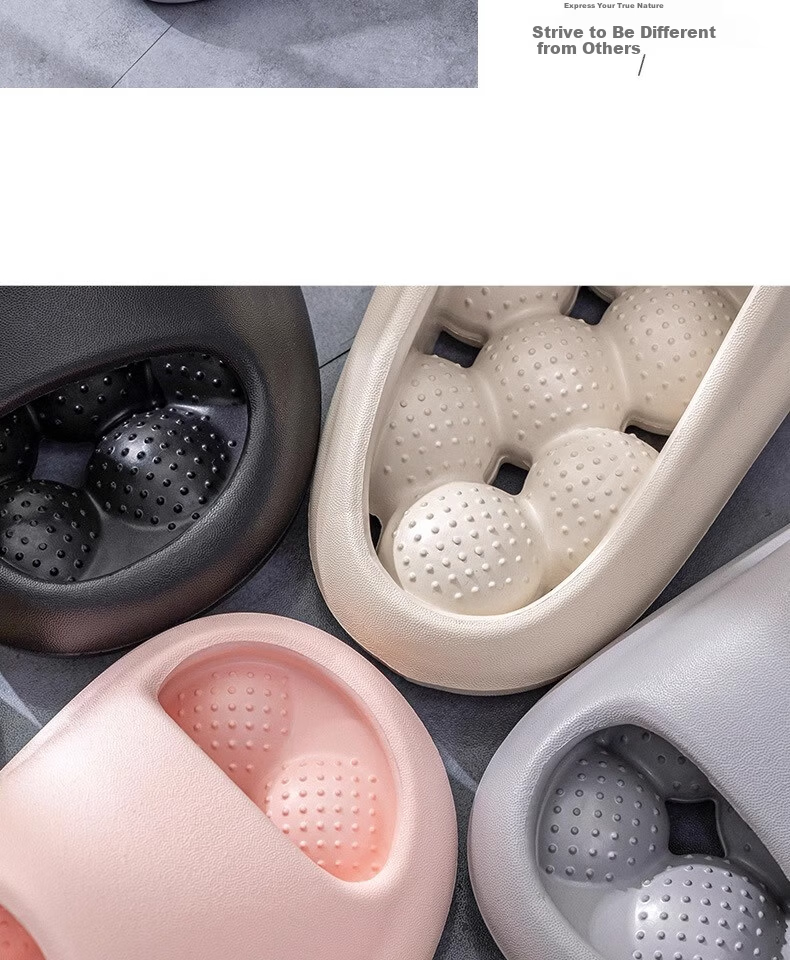 Guoluofi Bathroom Leakproof Slippers Summer Indoor Shower Non-slip Hollow Massage Slippers Black Size 35-36 14