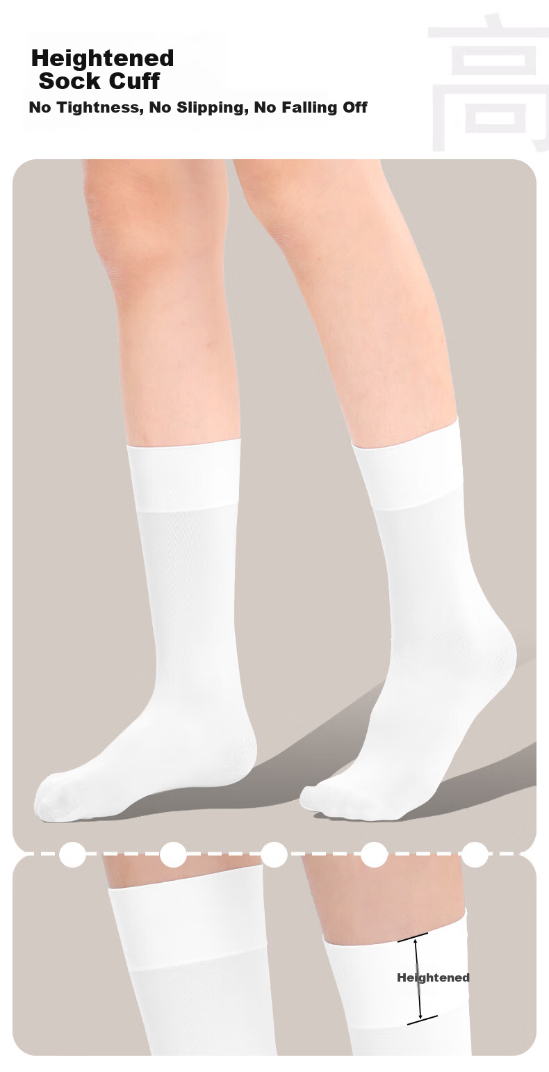 Barbie Girls Mid-Calf Socks Spring and Autumn Children's Short Stockings School Style Half-Leg Socks Pure White Baby Long Socks 4