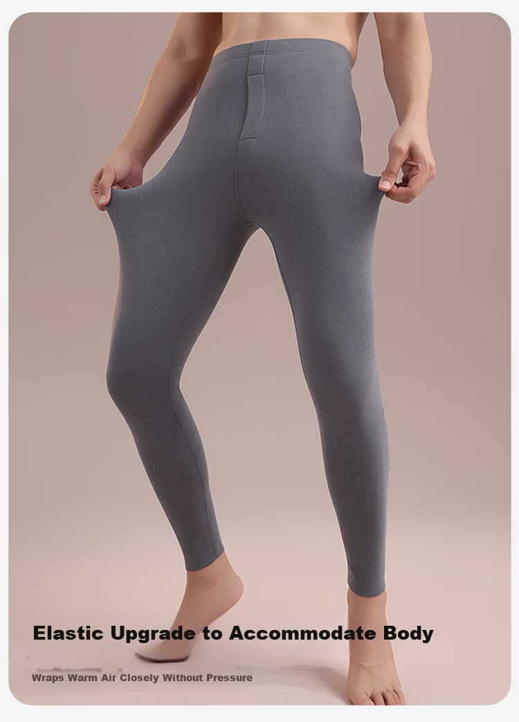 Miiow [Acetate Goose Down Tencel] Thermal Pants Men De Rong Heat Autumn Seamless Base Layer Light Gray 9