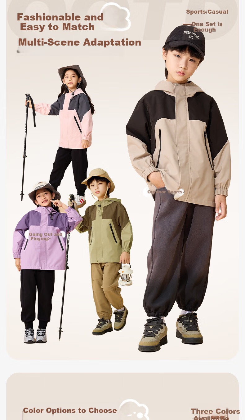 Baleno Kids Winter 2025 Thickened 3-in-1 Outdoor Windproof Jacket for Boys and Girls 6