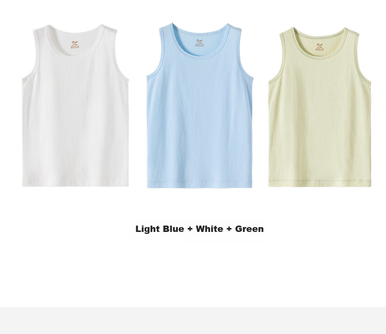 Dingguagua Boys' Breathable Pure Cotton A-Class Sleeveless Undershirt Tank Top Summer 3-Pack Style A Size 120 7