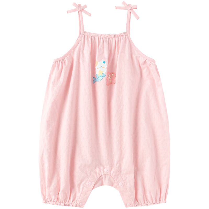 Balabala [balaOne] Baby Romper Infant Jumpsuit Girls 2026 Sweet Strap Design