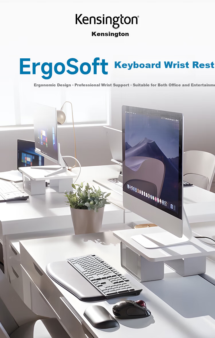 Kensington ErgoSoft™ Mechanical Keyboard Ultra-Thin Keyboard Mouse Wrist Rest Ergonomic Keyboard Wrist Rest K52799 2