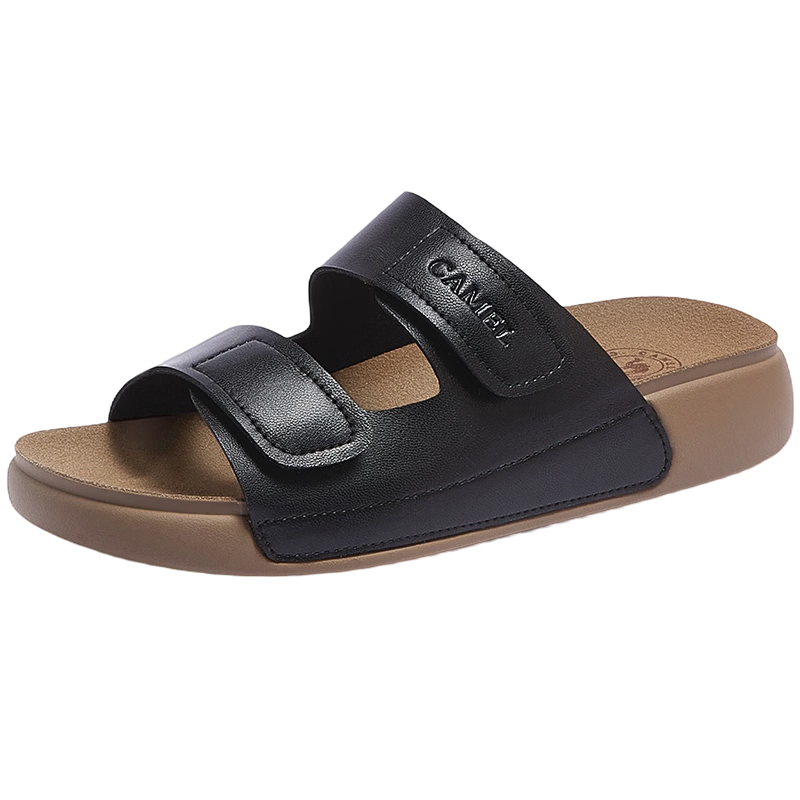 CAMEL Outdoor Soft Loafers 2.0 Thick Sole Velcro Birkenstock Sandals L26M504019A Black (Leather) Size 38