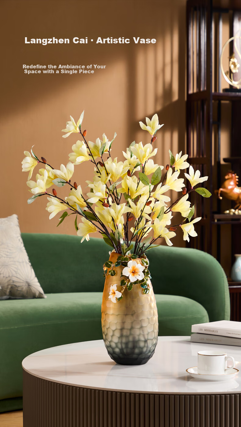 Norsman Luxury Vase Ornament for Living Room Entrance Floral Arrangement Housewarming Gift Valentine's Day 1