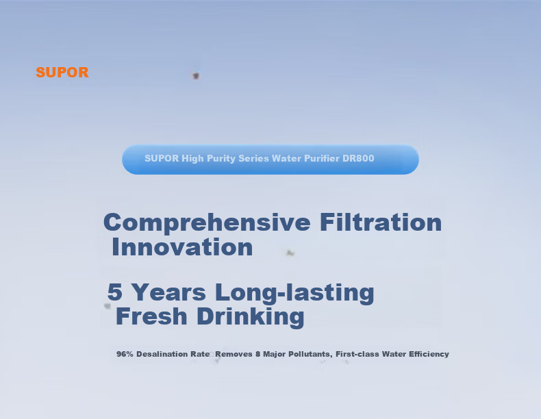 SUPOR Under-Sink Water Purifier High Flow 800G RO Water Filtration System 5-Year Long-Lasting Kitchen Direct Drinking Machine with Scale Inhibitor DR800 3