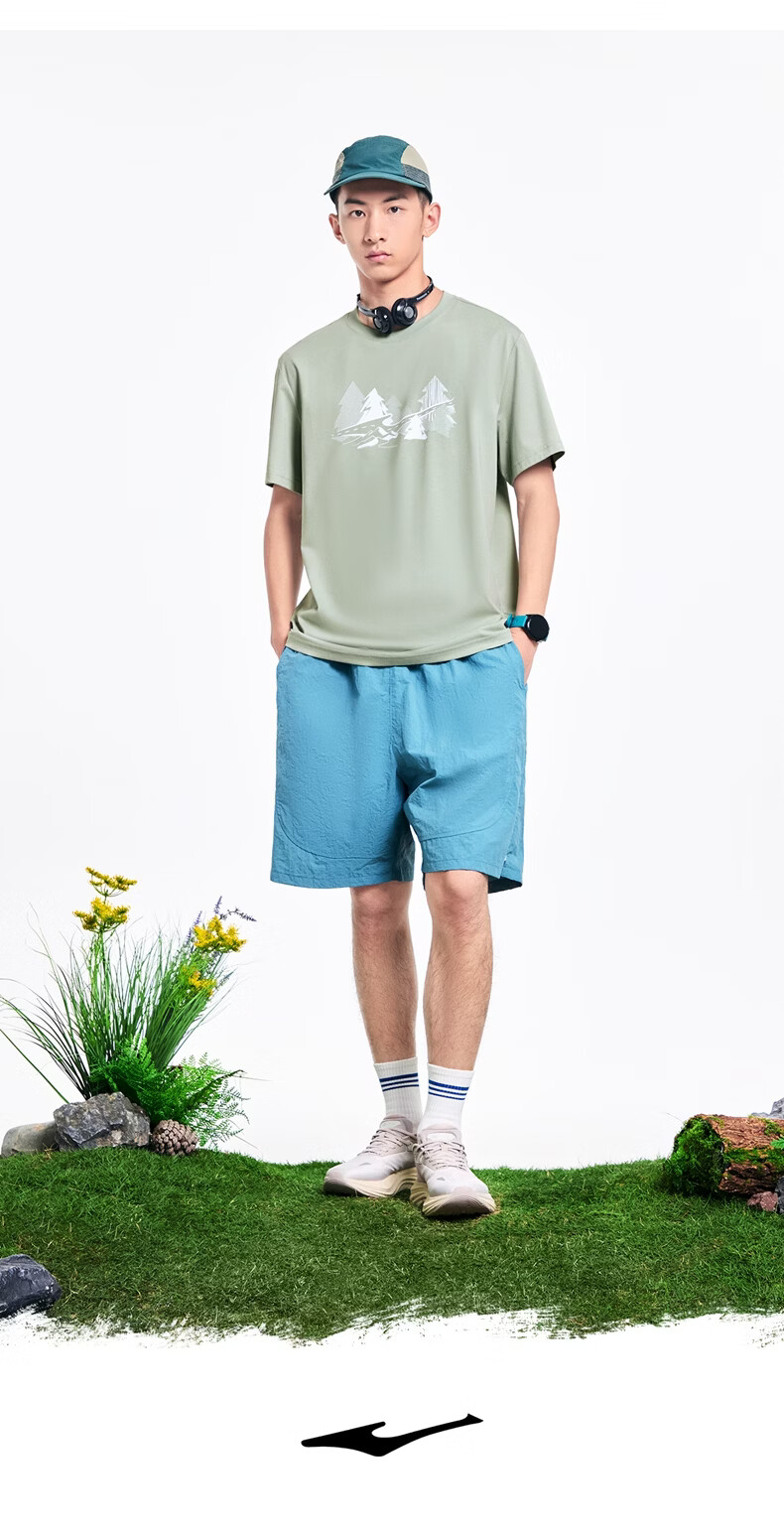 Erke Men's Crew Neck Short Sleeve Knit Shirt Summer Outdoor Casual Sports T-Shirt Fashion Basic Versatile Top 13