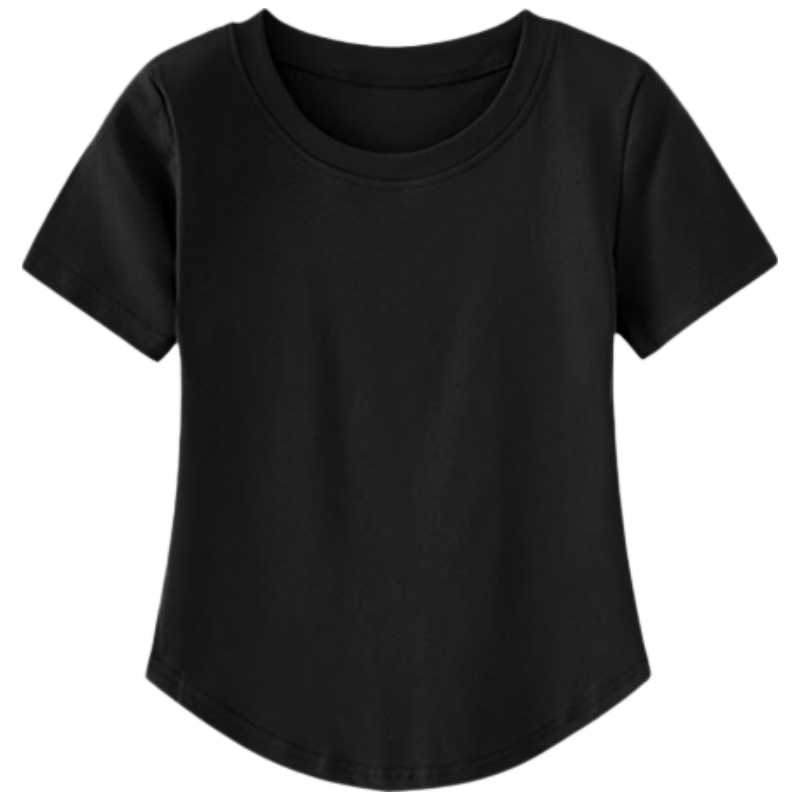 Urban Beauty 100% Cotton Slim Fit Short Sleeve T-Shirt for Women, Stylish Basic Tee, Shoulder Design, Slimming Fit