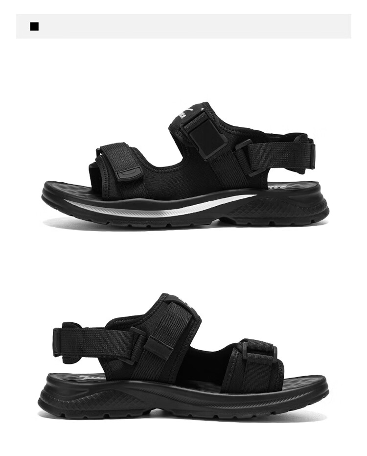 Warrior Men's Sandals 2026 Summer New Breathable Casual Beach Shoes with Velcro Outdoor Slippers Beige Black Size 44 22