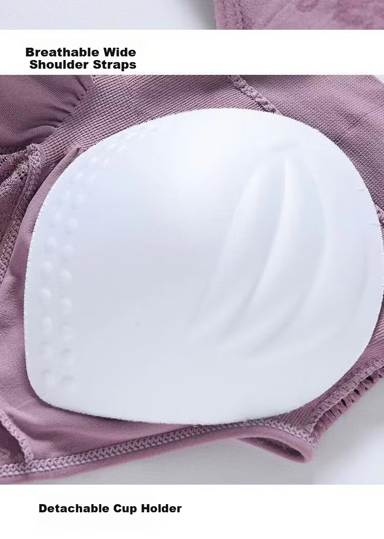 Bejirog Maternity Bra Middle-aged and Elderly Vest-style Thin Wireless High Elasticity Large Bust Minimizing Push-up Bra Skin Color XL 14
