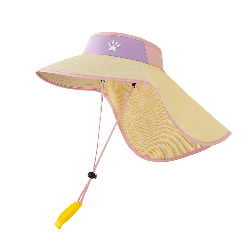KELME Kids Sun Protection Hat Wide Brim Sunshade Cap with Cape Open Top for Boys and Girls Ages 5-16 Outdoor Beach Seaside