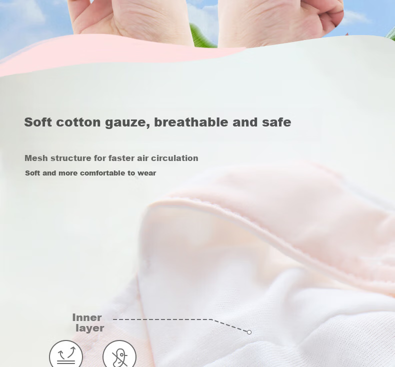 Benaxi Baby Summer Thin Hat Breathable Infant Boys Girls Soft Cotton Cap Newborn Fontanelle Protection Hat Open Top 7