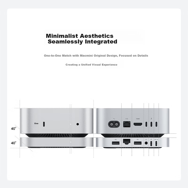 Lingke Mate Mini Capacity Expansion Dock Mac Mini High-Speed 80Gbps Docking Station Hard Drive Enclosure 16TB Storage Expansion Ultra-Fast Read/Write Beyond Original Hard Drive