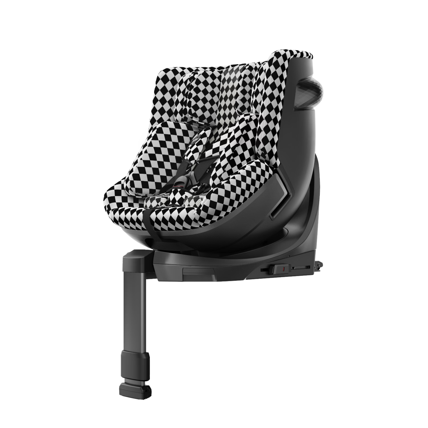 HBR E360+ Child Safety Seat Smart Ventilated Car Seat 0-9 Years i-Size Black and White Checkered