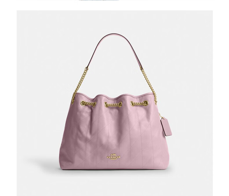 COACH [Brand Direct Supply] Women's Quilted Detail EVELYN Shoulder Handbag Chain Bag Carnation Pink CDR00 3