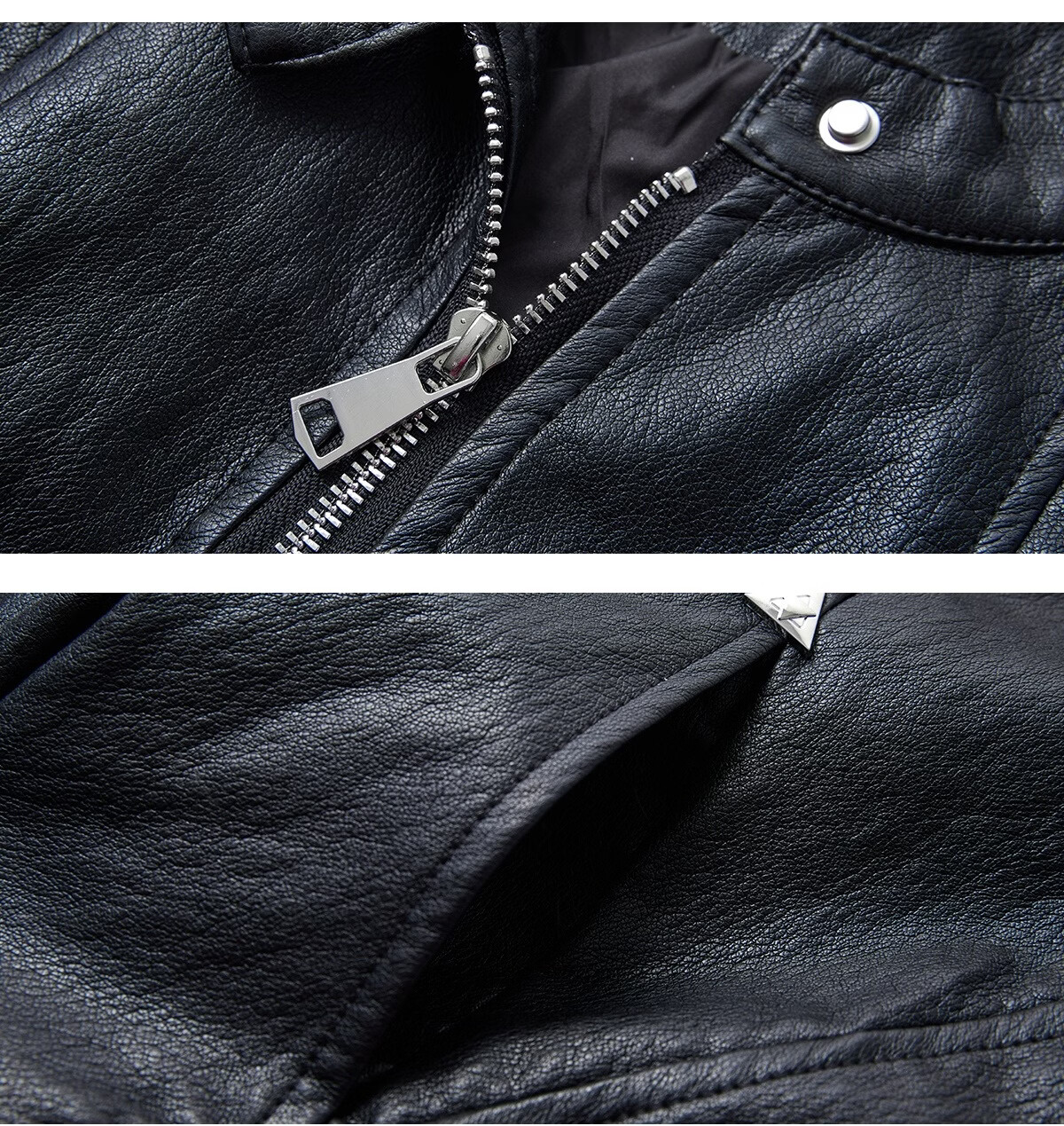 Chushen Spring Autumn Casual Short Jacket Women Black Stand Collar Zipper Slim Loose Stylish Leather Jacket Top S61D127 6