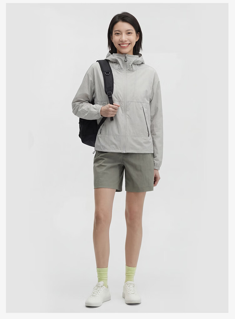 JD Jingzao Unisex Cooling Breathable Sunscreen Jacket New UV Protection Light Coffee Gray S 15