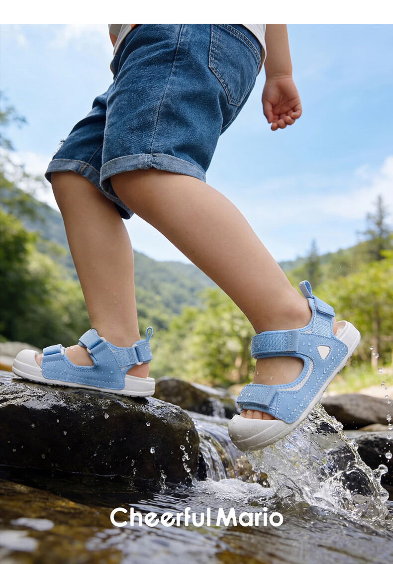 Cheerful Mario Kids Summer Sandals Boys Girls Outdoor Soft Sole 2026 New Breathable Casual Korean Style Toddler Shoes 15