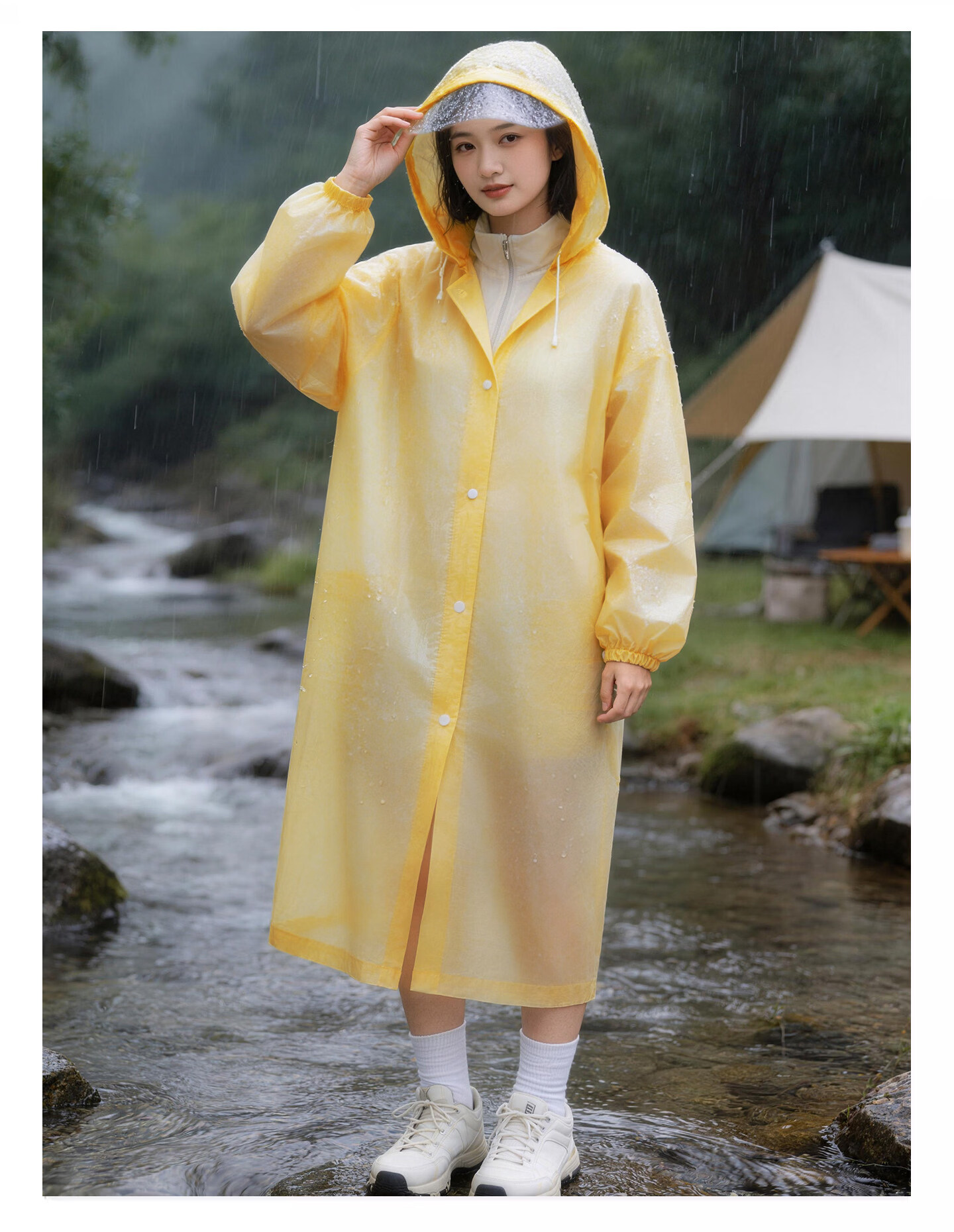 AIKANGNI Disposable Raincoat, Thickened for Heavy Rain Protection, Full Body Coverage for Adults, Suitable for Electric Bikes, Stylish Design, Bangni Playground 22