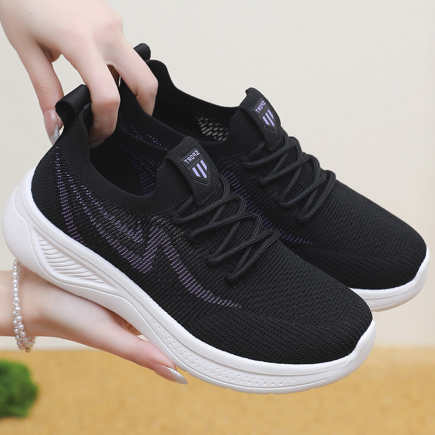 BURUIJING Summer Women's Old Beijing Cloth Shoes Mesh Breathable Mom Shoes Sports Casual Shoes 68877 Pink Size 40