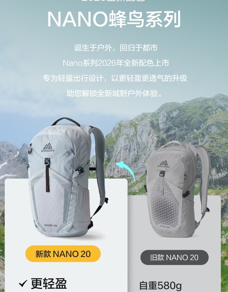 GREGORY Hummingbird NANO Outdoor Hiking Mountaineering Backpack 20/24L 43J 2