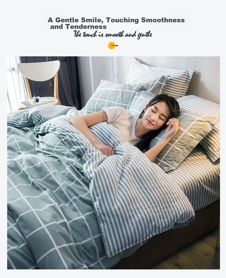 AVIVI Dormitory Bedding Set Three-Piece Student Single Bed Sheet Quilt Cover Pillowcase Yage Era Quilt Cover 150*200cm 2