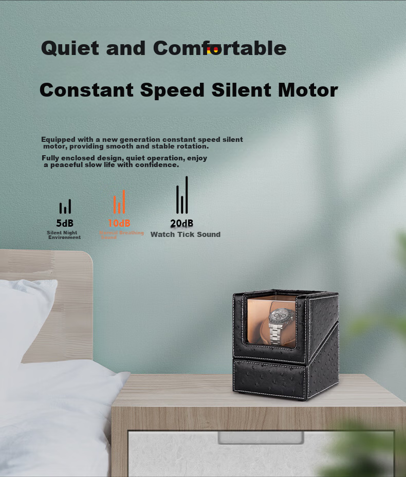 DrikLux Automatic Watch Winder Silent Anti-Magnetic Mechanical Watch Shaker with Storage Box Gift for Husband Boyfriend 4