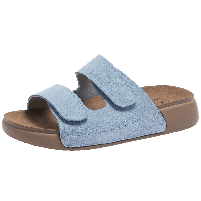 CAMEL Outdoor Soft Loafers 2.0 Thick Sole Velcro Birkenstock Sandals L26M504019 Blue (Suede) Size 38