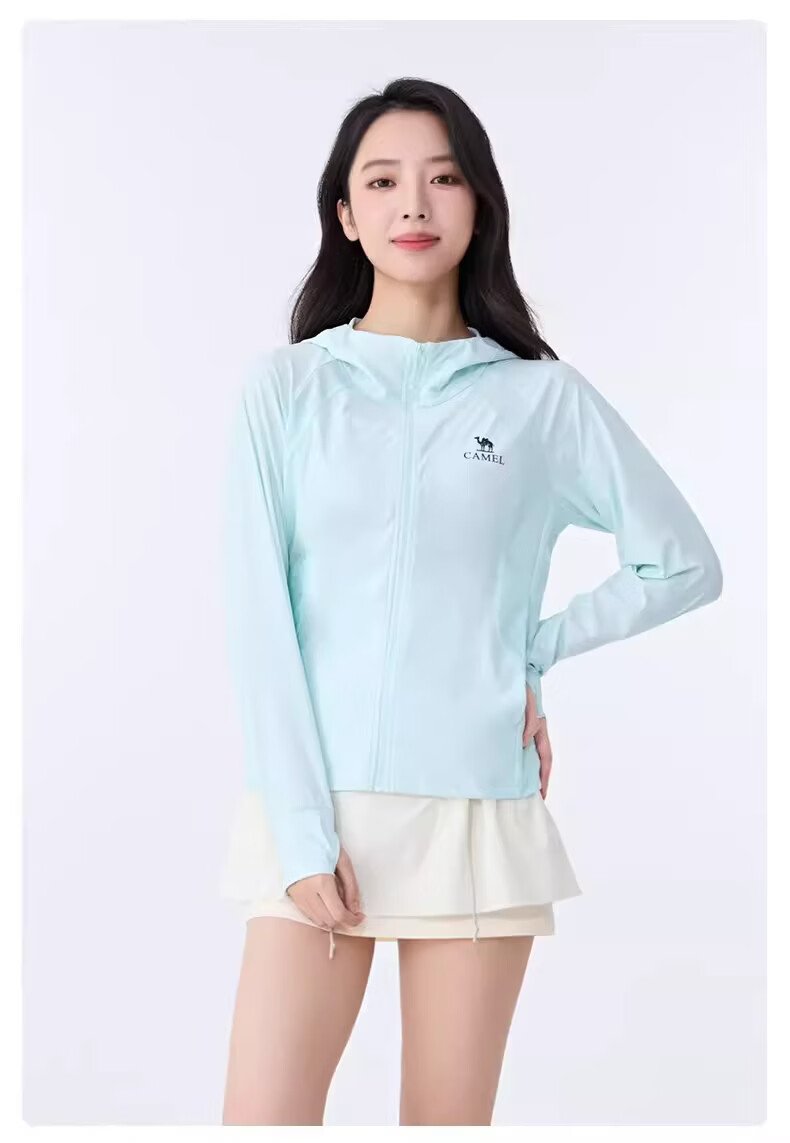 CAMEL Original Yarn Sun Protection Cooling Slim Fit Women's Knit Jacket 26 Spring Summer New Moisture-Wicking Quick-Dry Breathable 8010 14