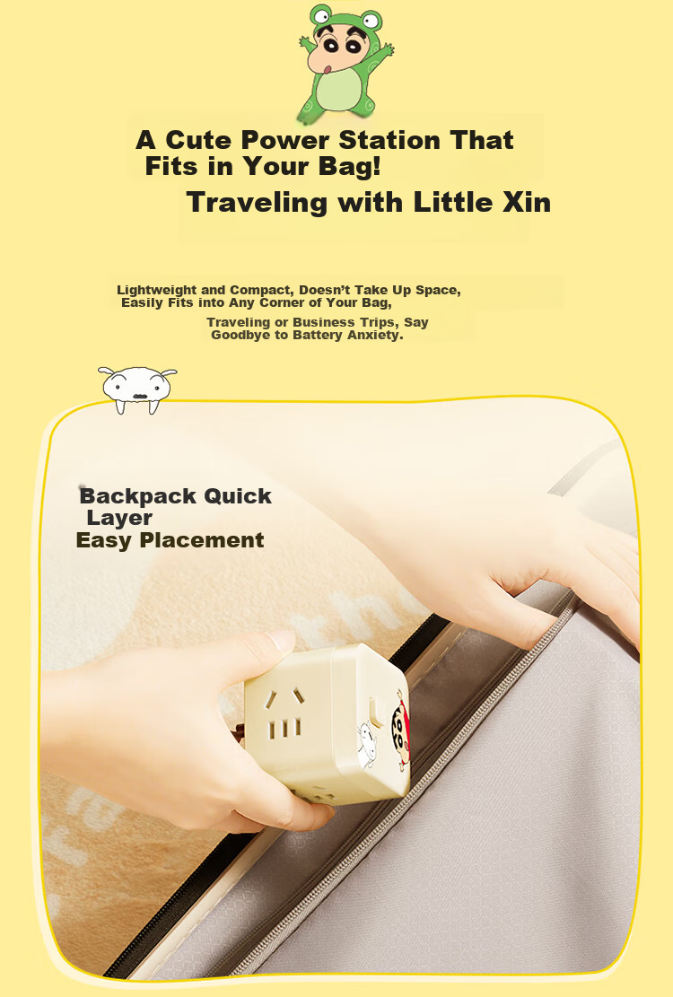 BULL x Crayon Shin-chan IP Co-branded Mini Cube Socket / 3-in-1 Converter / Power Strip / Extension Board / 3-Outlet Wireless Master Switch GNV-M103W 9