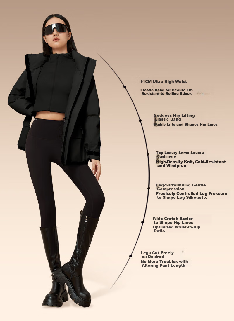 MissWiss Women's Cashmere Sharkskin Thermal Leggings, Thickened Fleece Lined, Tummy Control, Hip Lift, Winter Yoga Pants 8