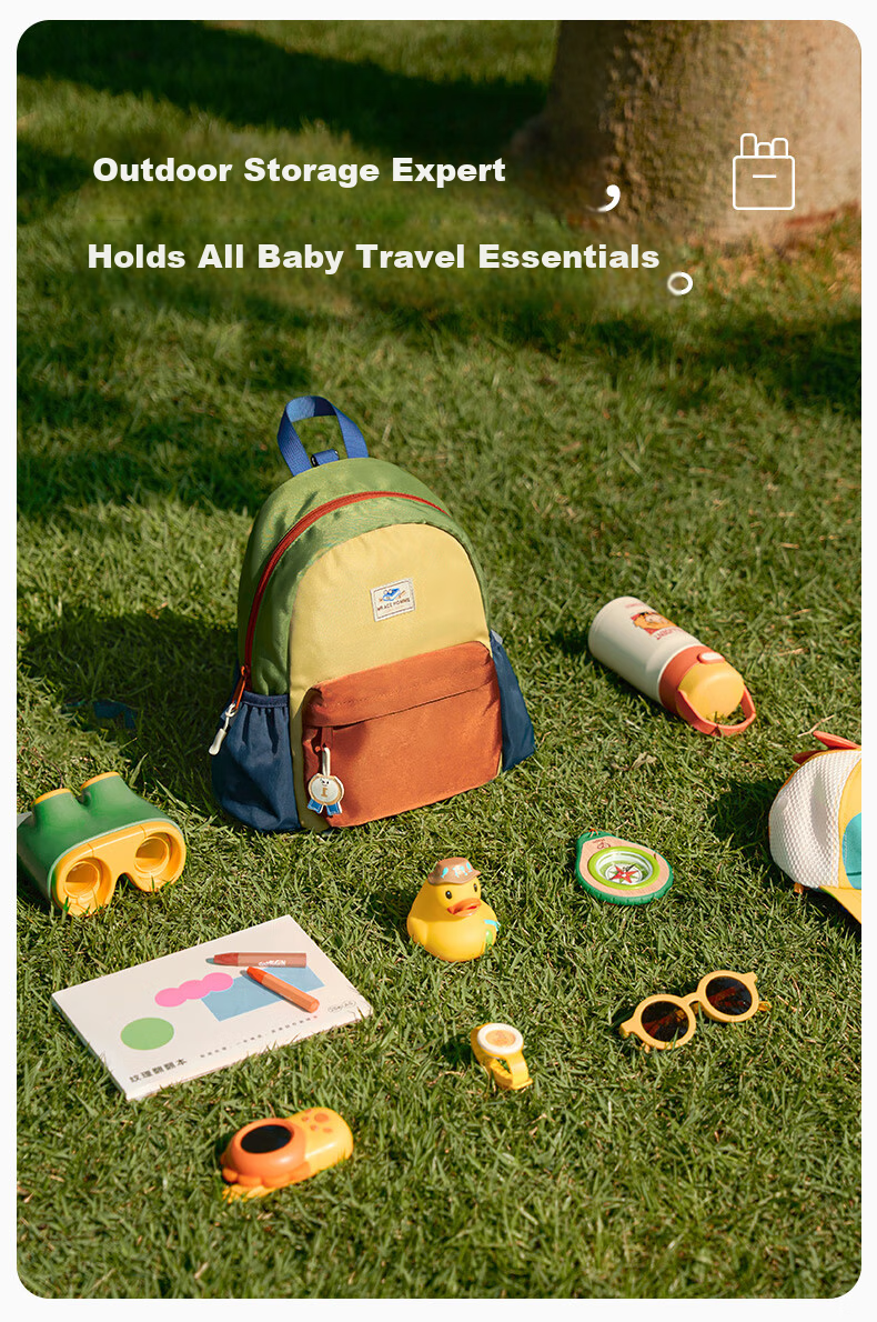 MR.ACE HOMME KIDS Children's Kindergarten Backpack Baby Outdoor Travel Lightweight Water-Resistant School Bag Blueberry Lime Juice Size S 5